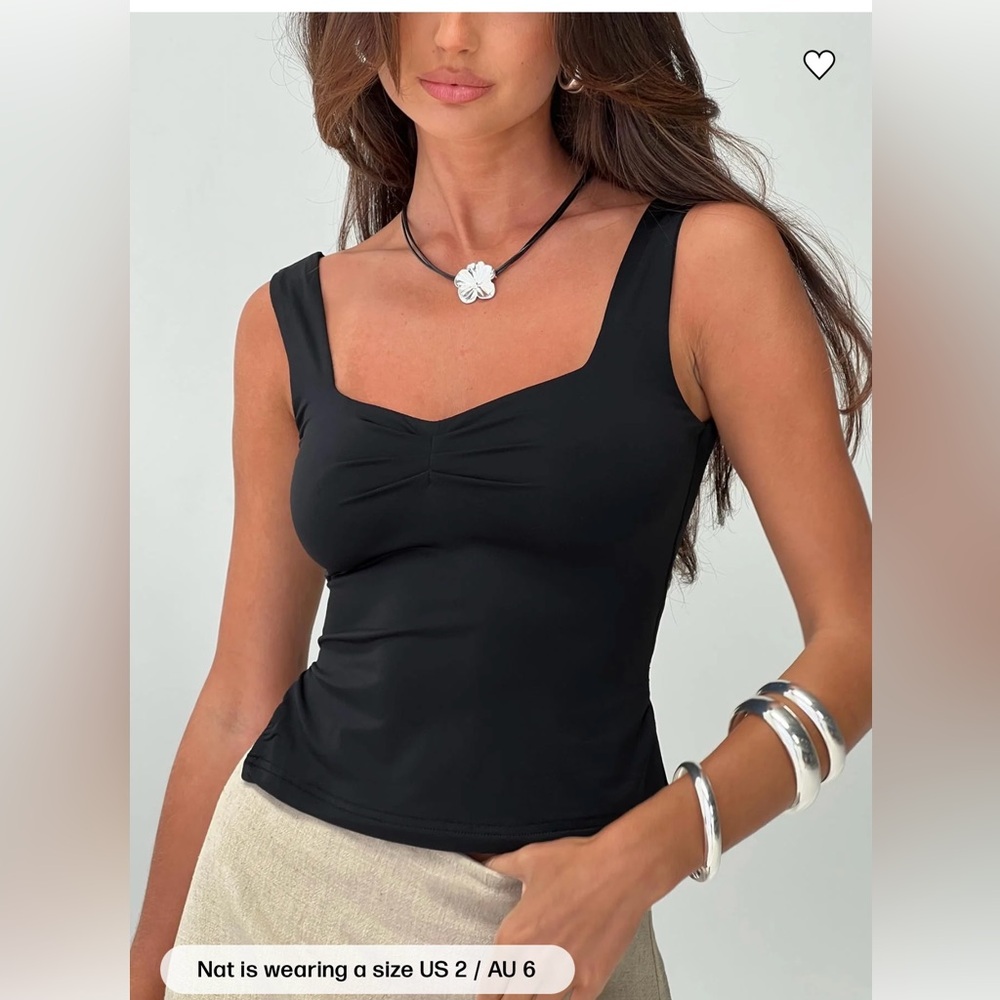 Princess Polly Rehna Tank Top Black Size Small